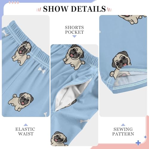 ZZKKO Cute Pug Dogs Cartoon Boys Pants for Kids Jogger Pants with Pockets S-XL4