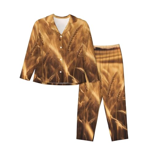Pyjama manches longues femme vêtement de nuit confortable 2 pièces
