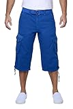 X RAY Men's Belted Long Cargo Shorts for Men, Below Knee Length Mens Cargo Shorts, 3/4 Pants (Big and Tall Shorts for Men) Royal Blue 34