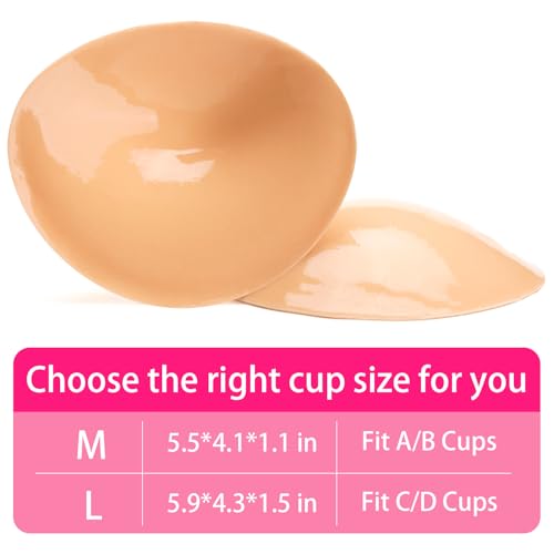 Image of Double-Sided Sticky Bra Insert Pads, Lightweight Invisible Adhesive Bra Padding Push up Breast Enhancement Reusable