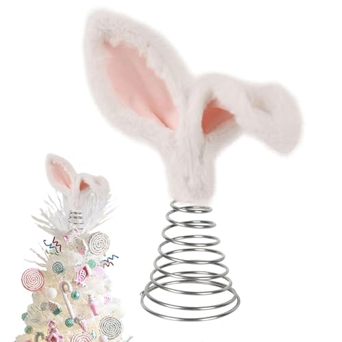 Orejas de conejo de felpa para árbol de primavera y adornos de Pascua 2
