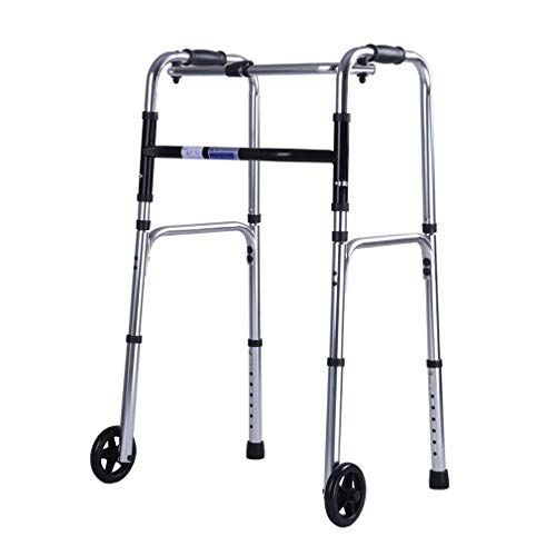 Mobility Walker - Andador rodante plegable con 2 ruedas, marco de ayuda a la movilidad para caminar, ligero y altura ajustable, reposabrazos para ancianos, adultos, estrella de luz bariátrica
