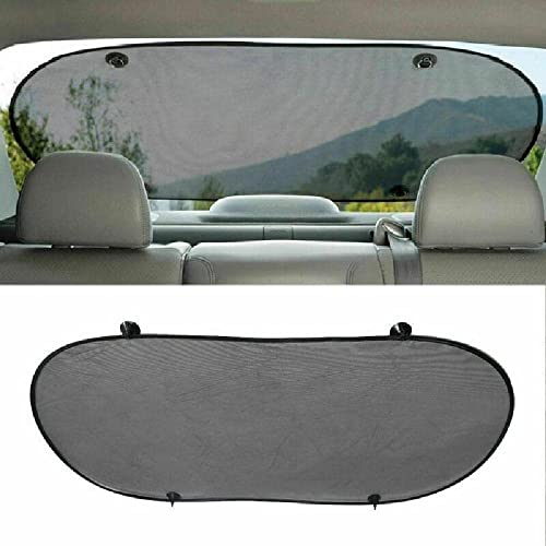 Car Sun Shade for Rear Window, Riloer UV Protection Folding Auto Window Sunshade, Universal Mesh Back Window Visor with Suction Cups (19.7in x 39.4in)