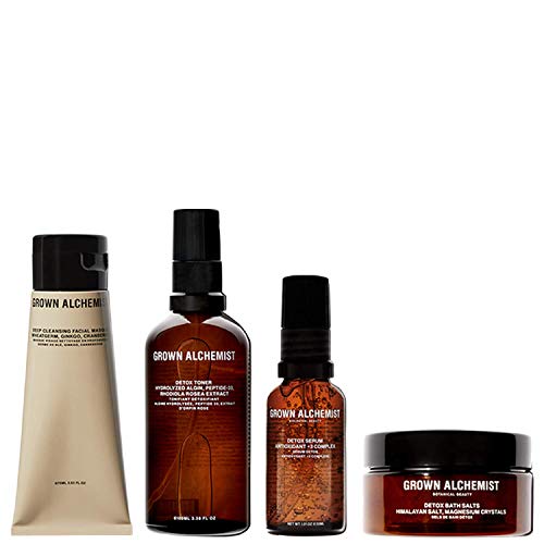 Grown Alchemist Detox Kit - Deep Cleansing Facial Masque, Detoxifying Toner, Detox Face Serum & Detox Bath Salt