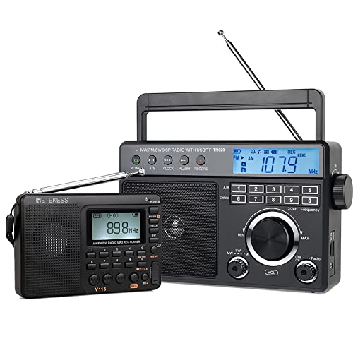 Retekess V115 Digital Am Fm Radio, Portable Shortwave Radio, Support Micro Sd And Aux Record, And Tr629 Portable Shortwave Radios, Digital Radio Am Fm Plug In With Dsp #TOP25