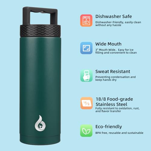 Image of BJPKPK 18oz Insulated Water Bottle Stainless Steel Water Bottle with Handle