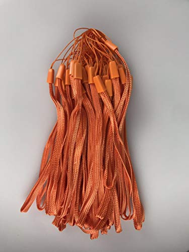 FINENIC Phone Lanyard Strap, 7 Inch Nylon Hand Wrist Strap Lanyard for USB Flash Drives, Keys, Keychains, ID Name Tag Badge Holders and Other Portable Items, One Size Fits All, 50PCS Orange
