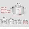 HOMICHEF Small Stock Pot 4 Quart Nickel Free Stainless Steel - Small 4Qt Stockpot With Glass Lid - Soup Pot Cooking Pot 4 Quart #3
