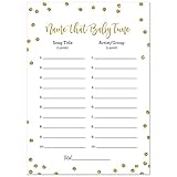 InvitationHouse Name That Baby Tune Game - 24 Count - (Faux Gold Glitter on White)
