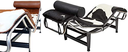 Chaise longue Design Cheval Pony Blanc-Noir Blanc-Marron