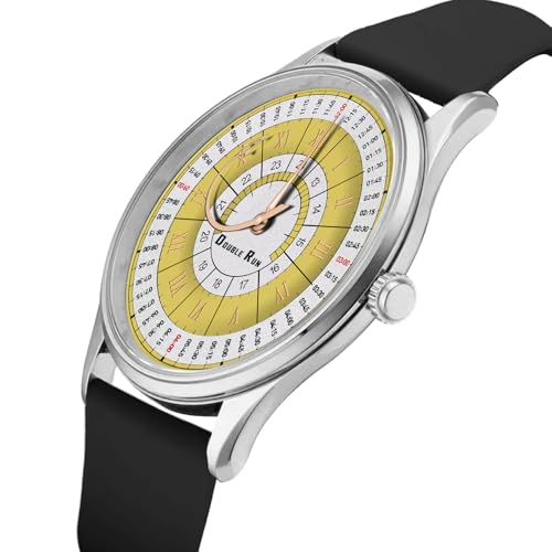 Image of DOUBLERUN Analog Watch, Silicone Strap, Roman Numerals, 24-Hour Display