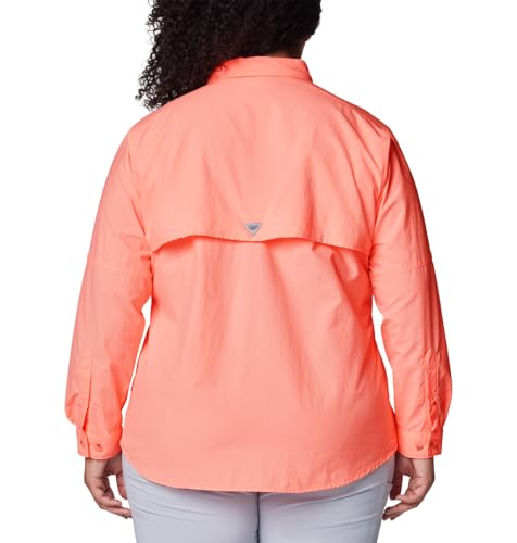 Columbia Women's PFG Bahama II Long Sleeve Fishing Shirt, Tiki Pink, 3X - image 2