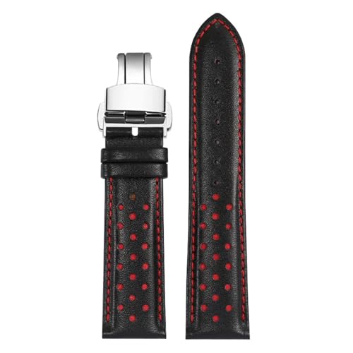 Bracelet de montre en cuir véritable LUGEMA 22mm avec boucle acier