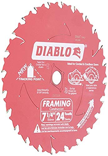 Diablo D0724A 7-1/4In 24T Atb Framing Saw Blade 5/8In & Diamond Knockout Arbor #TOP2