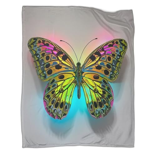 Couverture insectes papillons en peluche douce, cadeau idéal enfant