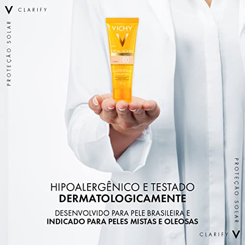 Protetor Solar Facial Vichy Idéal Soleil Clarify Cor Clara FPS60 - 40g