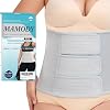 MAMODY Postpartum Belly Band abdominal Binder for Natural Delivery & C-Section, Adjustable Compression Wrap, Abdominal Support Belt (Gray, Large)