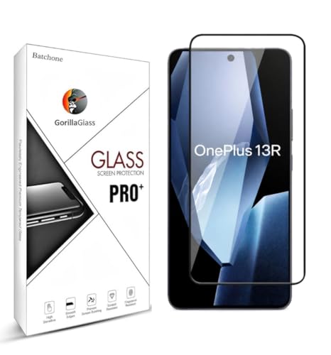 Image of Tempered Glass Screen Protector Compatible For Oneplus 13R (Black) Edge To Edge Full Screen Coverage With Easy Installation Kit,Pack Of 1