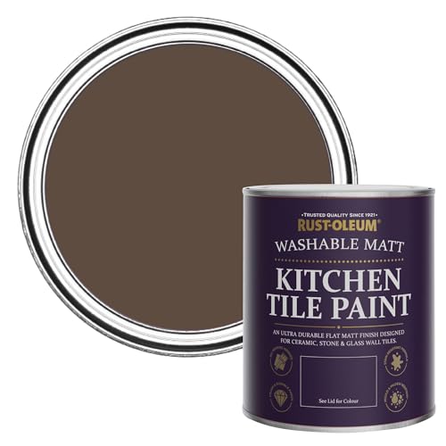 Rust-Oleum Water-Resistant Kitchen Tile Paint in Matt Finish - Coffee Bean 750ml
