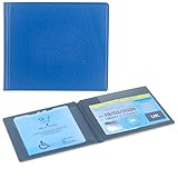 PU Leather Blue Badge Holder for Car and Timer Holder - Privacy Protection, Anti-Scratch Cover, Disabled Badge Holder (Blue)