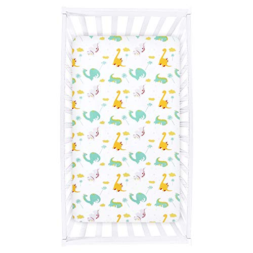 Dinosaur Crib Sheet For Boys Girls, Baby Crib Sheet Fit For Standard Crib And Toddler Mattress, Soft And Breathable Microfiber Crib Fitted Sheet For Unisex Baby #TOP2