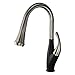 Transolid T3590-LS/09 Layla 1.8 GPM Pull-Down Kitchen Faucet, Luxe Stainless/Black