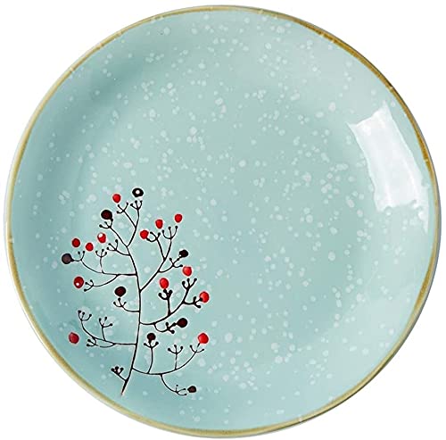 ERoomQ Pasta Bowls Creative Personality Ceramic Dish Dish Dish Dish Glaze Color Hand-Painted Plate Flat Steak dishware,