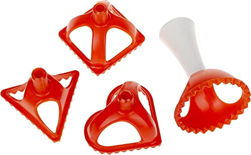 Ravioli Stamp - Juego de sellos para bolas de masa hervida - Juego de 4 sellos redondos cuadrados y forma de corazón Cover