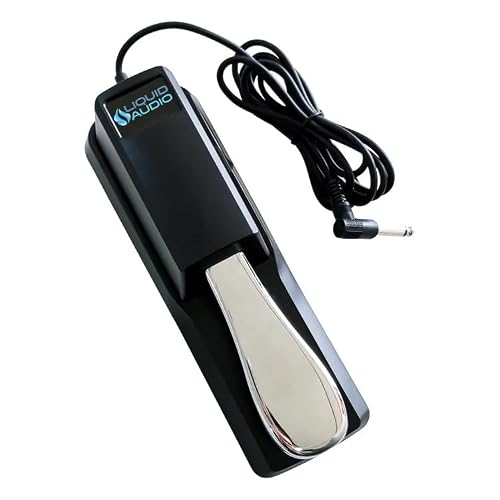 Liquid Audio Deluxe Keyboard Sustain Pedal - Universal Pedal Ideal for Yamaha, Casio, Roland, Korg, Behringer, Moog Keyboards - Includes Polarity Switch, 1/4\" Input Plug, and Extended 6.5ft Cable