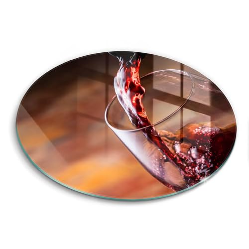 Planche à découper multifonctionnelle Wallfluent en verre - 30cm Vin rouge - 2