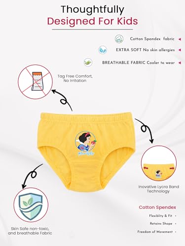 Image of BODYCARE Kids Girls Frozen Printed Panty Ultrasoft Underwear 100% Cotton Soft Comfortable | Skin Friendly | Innerwear Pack of 3-Assorted