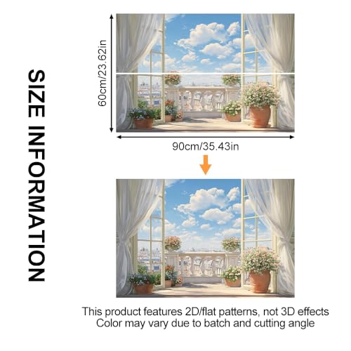 Image of Paris Balcony Kitchen Backsplash Peel and Stick, 35.4x23.6 in