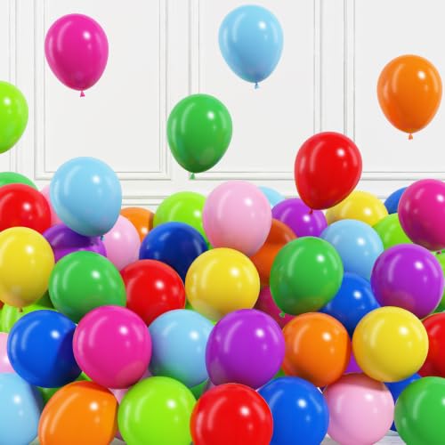 Image of Togvu Rainbow Balloons Assorted Colors 50Pack Small Mini Balloons Colorful Latex Party Balloons for Birthday Baby Shower Wedding Party Birthday Decorations