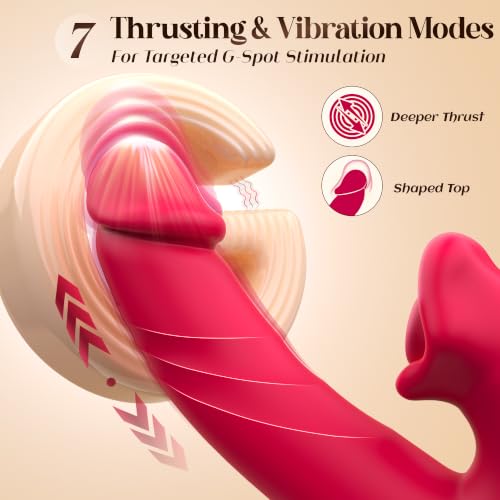 Image of Toendi Rabbit Vibrator for Women, Clit Sucker & Thrusting Realistic Dildo | 9 Suction Modes Clit Sucker, 7 Thrusting & Vibration Modes, G Spot Clitoral Vibrators, App Controlled Long Distance