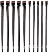 RMISODO 10 Pcs Angled Eyebrow Eyeliner Brush, Ultra Fine Eyeliner Brush, Slanted Eyebrow Brush, P...