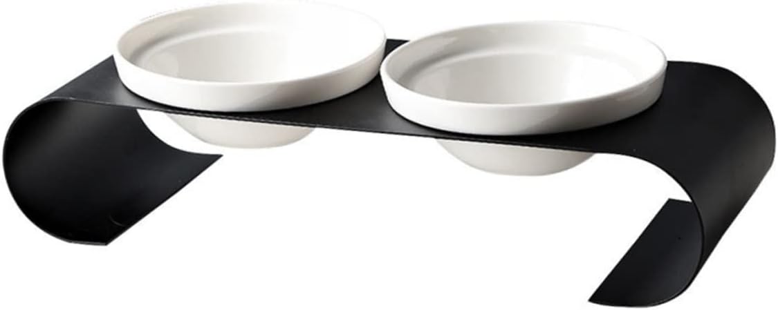 1Pc Elevated Ceramic Cat Bowl with Iron Bracket Dual Purpose Pet Feeding Bowls for Cats and Dogs Convenient Design for Food and Water Stylish Color