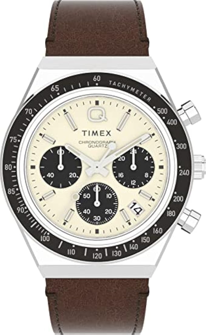 Q Timex Men's 40mm Watch – Black Dial Silver-Tone Case Black Bracelet
