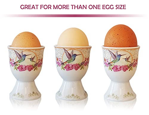 NobleEgg Eierbecher für weich gekochte Eier | 2 Eierhalter aus Porzellan, 2 Eierlöffel aus Edelstahl – Bild 8