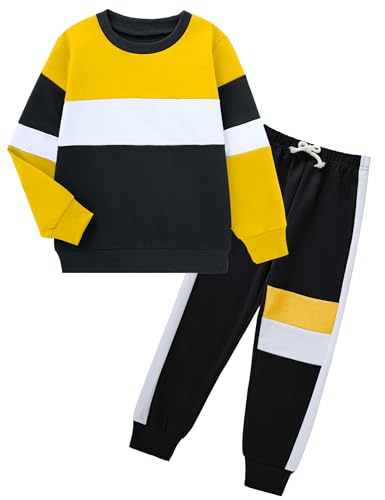 Image of mkodopy Boys Clothes Hoodie Sweatsuits Tops and Pants Boys Fall Winter Outfits Boy Clothing Set