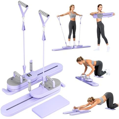 Tnamdan Appareil Pilates Reformer amélioré - Ensemble Multifonctionnel de Fitness et d'équipement Pilates avec équipement d'entraînement Abdominal, Planche multifonctionnelle pour Pompes