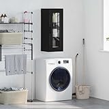 Avec 1 porte en verre porte Générique Meuble Mural Chêne Noir 34,5 x 34 x 90 cm,Meubles,Armoires & Meubles de Rangement,Buffets & bahuts,Noir,16.02 KG,882627