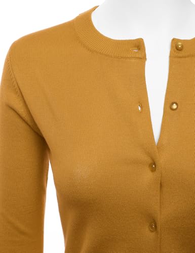 Image of LALABEE Women's Crew Neck Gem Button Long Sleeve Soft Knit Cardigan Sweater