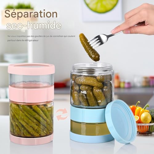 Pot à cornichons distributeur de conserve étanche grand format - 3