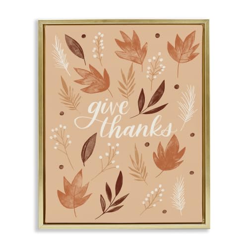 Autumnal Leaves Give Thanks, 16 x 20 Inch Canvas in Floater Frame
