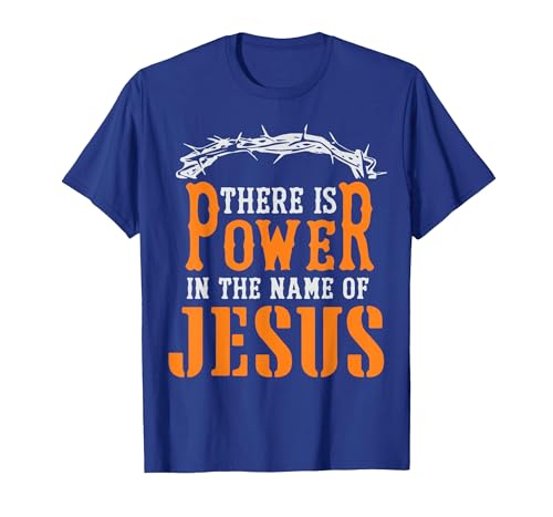 There is Power in The Name of Jesus T-Shirt, Men, Royal Blue, Large