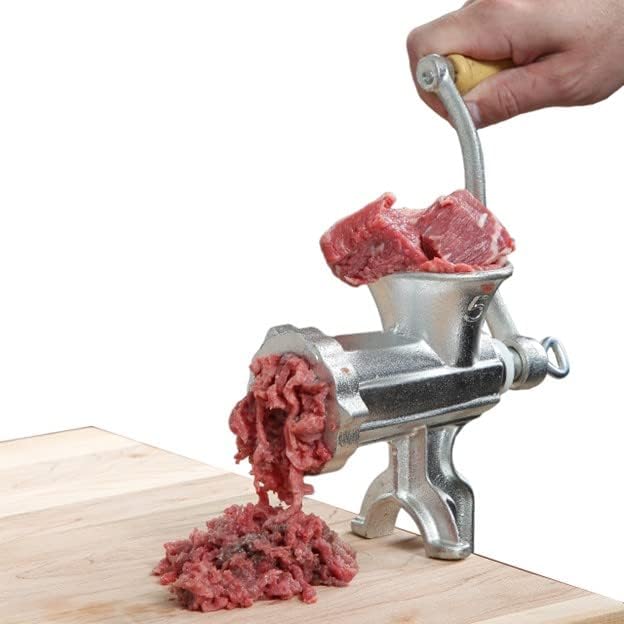 Miniatura 2 de Home-X Picadora manual de carne, abrazadera de mesa de hierro fundido resistente, picadora de alimentos, picadora de carne pequeña para uso doméstico