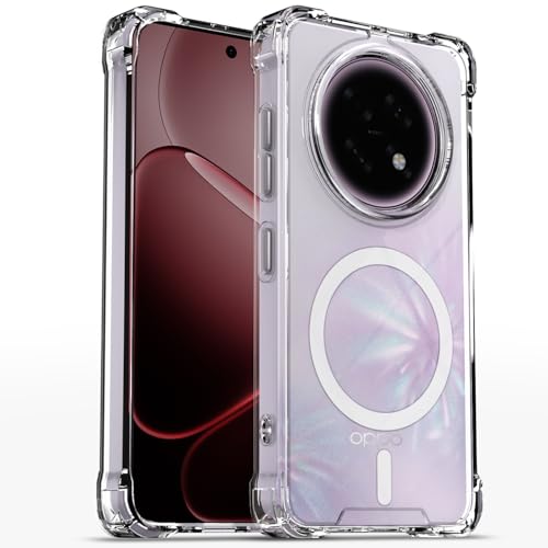 Image of Outlouders Back Cover for Oppo F31 Pro Plus 5G Mag-Safe Transparent PC + TPU Bumper Case with Magnetic Support Shockproof Protection (Transparent Mag-Safe)