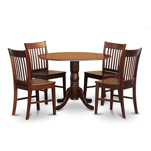East West Furniture 5-teilige Essgruppe Mahagoni