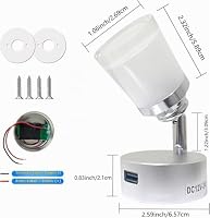 Intckwan 12 Volt Led Lampen Wohnmobil, 12v LED Leselampe Wohnwagen mit USB, 3W, Taktile Dimmschalter, Weiß Gelbes und Warmes Licht, Für DC12-24v Auto LKW Wohnwagen Wohnmobil Camping Boot(2 Stück) – Ansicht 4