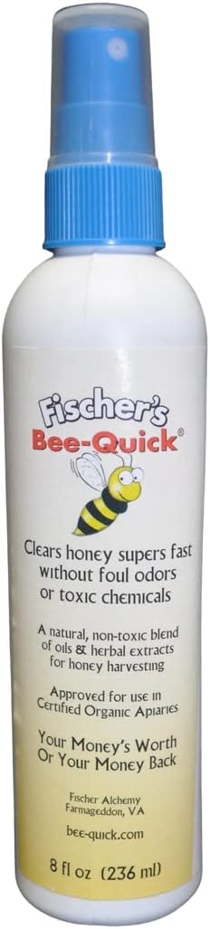 Fischer's Bee-Quick for Removing Honey Bees from Honey Supers - a Safe and Organic-Approved Honey Harvesting Tool (8oz)